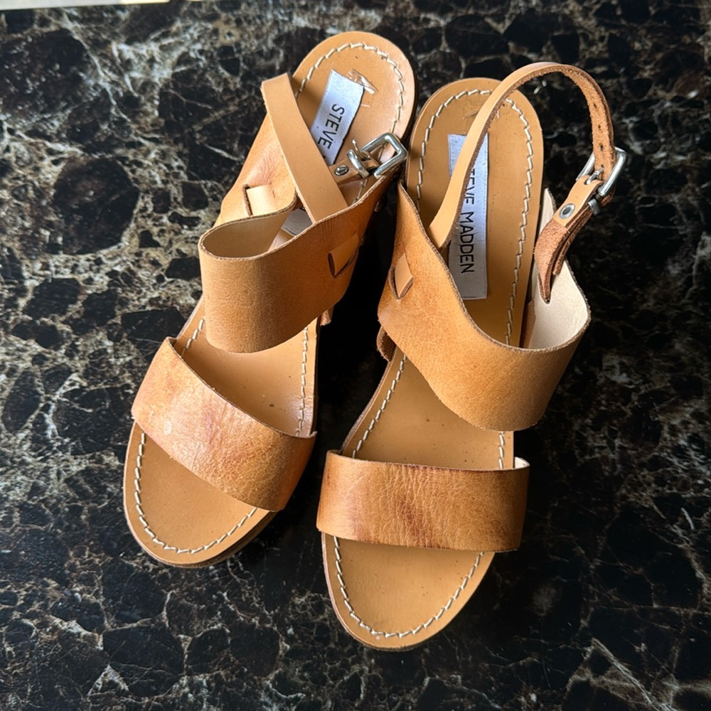 Steve Madden wedge leather sandals 39